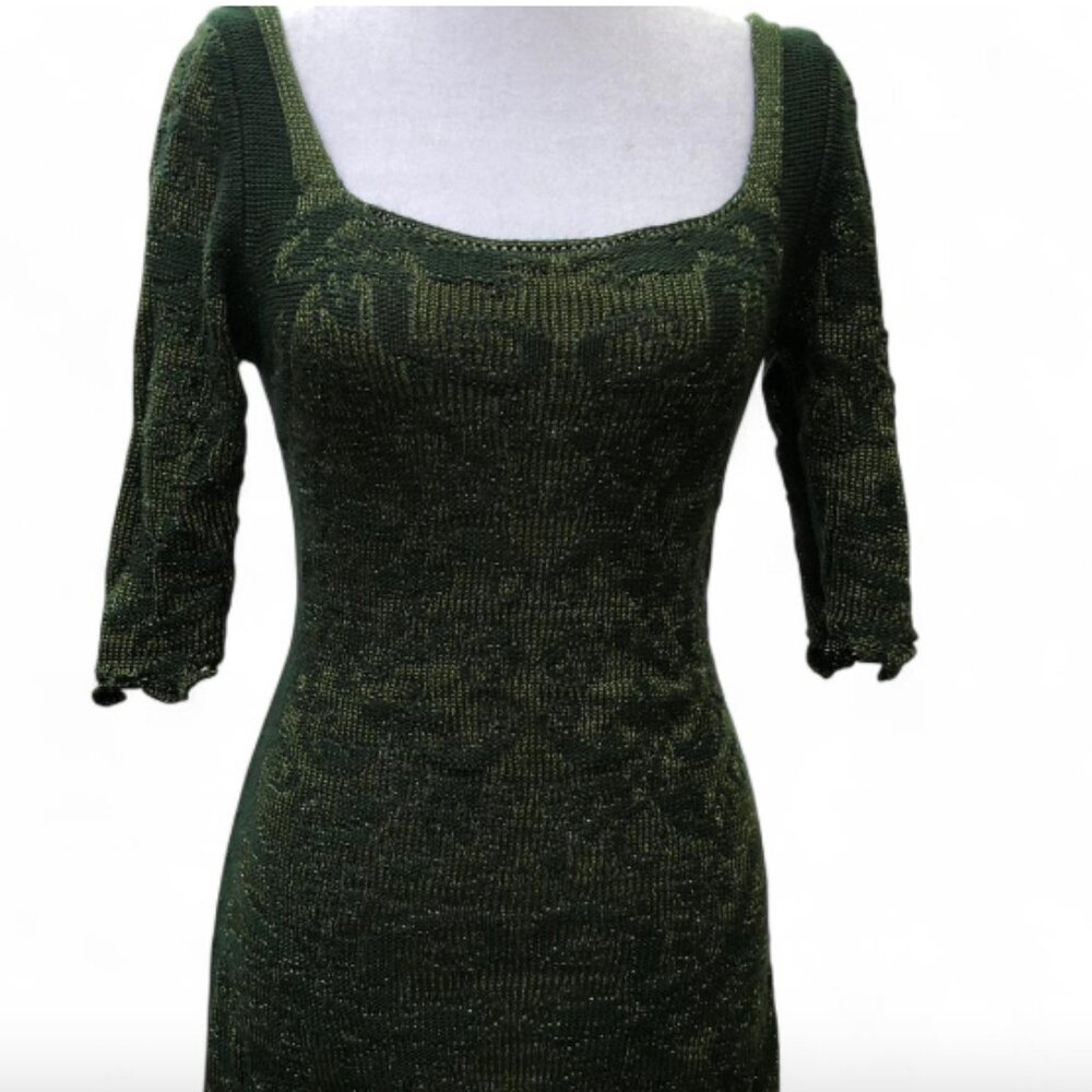 Rare Anthropologie by Cecilia Prado green-golden dress | cottagecore boho | M